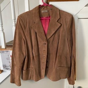 EUC Size 1X lined suede coat